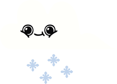 Bir insan tarafından çizilmiş bir kar bulutunun düz renkli retro karikatürü