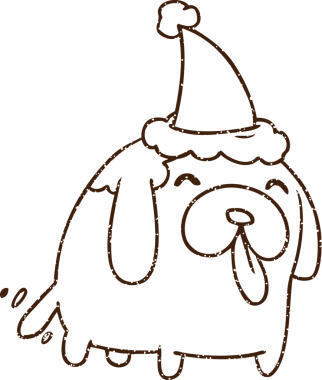 Bir insan tarafından çizilmiş Noel Köpeği Kömürü