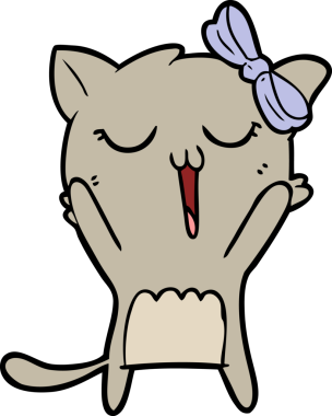 Bir insan tarafından çizilmiş çizgi film kedisi.