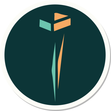 Bir insan tarafından çizilmiş geleneksel demir çivi stili dövme çıkartması.