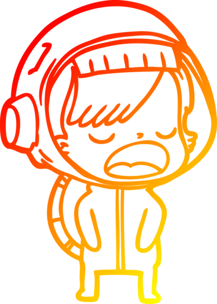 Bir insan tarafından çizilmiş bir karikatür astronot kadın çizimi.