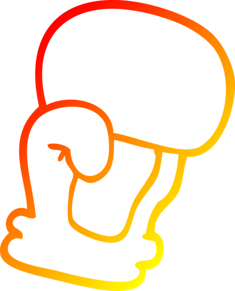 Bir insanın çizdiği çizgi film boks eldiveninin sıcak gradyan çizgisi.