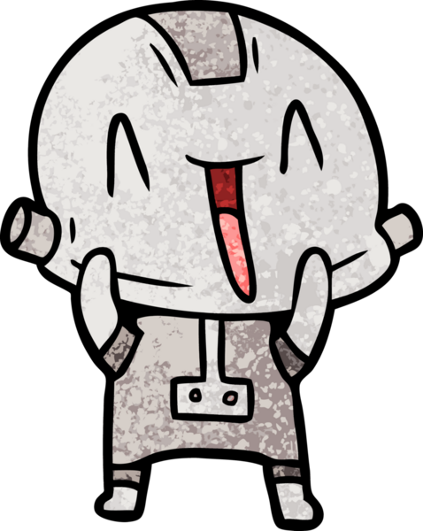 Bir insan tarafından çizilmiş çizgi film robotu