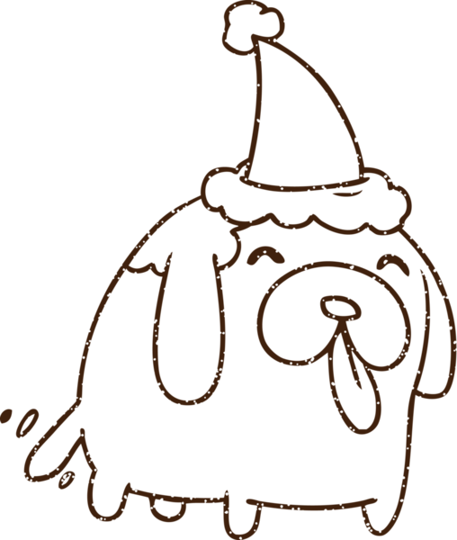 Bir insan tarafından çizilmiş Noel Köpeği Kömürü