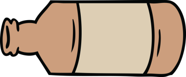 Bir insan tarafından çizilmiş eski bir cam şişe karalaması.