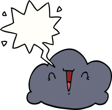 bir insan tarafından çizilmiş konuşma baloncuklu çizgi film bulutu