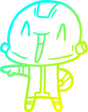 Bir insan tarafından çizilmiş soğuk gradyan robot çizimi