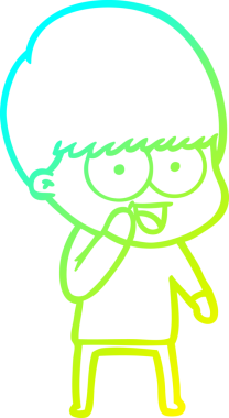 Bir insan tarafından çizilmiş mutlu çizgi film çocuğu çizimi.