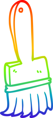 Bir insan tarafından çizilmiş bir karikatür boya fırçasının çizimi