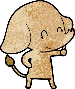 Bir insan tarafından çizilmiş şirin bir fil.