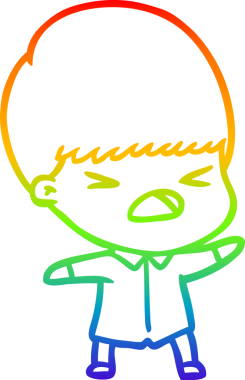 gökkuşağı gradyan çizgi çizimi bir insan tarafından çizilmiş stresli bir adam