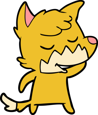 Bir insan tarafından çizilmiş dost canlısı çizgi film tilkisi