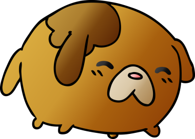 Bir insan tarafından çizilmiş kawai köpeğinin gradyan çizimi.