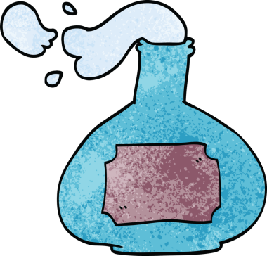 Bir insan tarafından çizilmiş karalama iksiri şişesi.