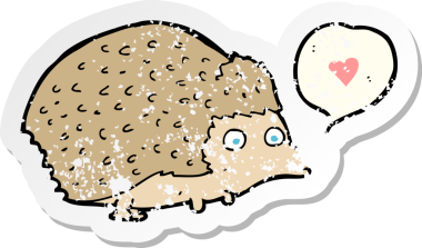 Bir insan tarafından çizilmiş şirin kirpi çizgi filminin gerilimli yapıştırması.