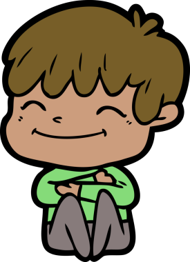 Bir insan tarafından çizilmiş mutlu çocuk çizgi filmi.