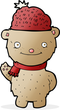 Bir insan tarafından çizilmiş şapkalı çizgi film ayısı.