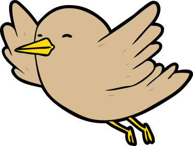 Bir insan tarafından çizilmiş uçan kuş.