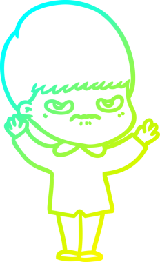 Bir insan tarafından çizilmiş soğuk gradyan çizgi film karakteri.