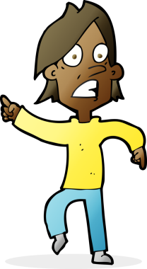 Bir insan tarafından çizilmiş endişeli bir çizgi film.