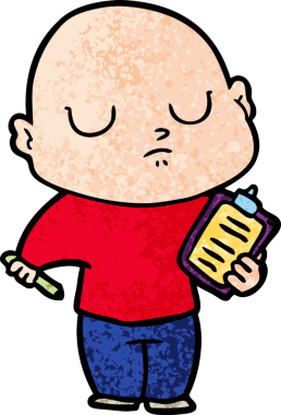 bir insan tarafından çizilmiş kel bir adam.