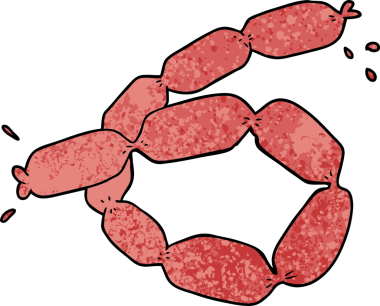 Bir insan tarafından çizilmiş sosisler.