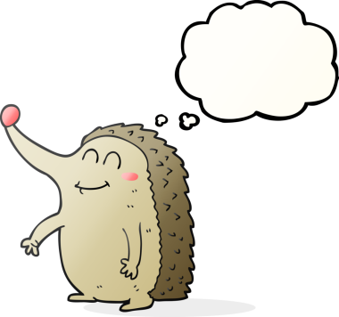 Bir insan tarafından çizilmiş serbest çizim balon kirpi.