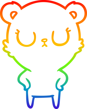 Bir insan tarafından çizilmiş barışçıl bir ayının gökkuşağı gradyanı çizimi