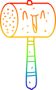 gökkuşağı gradyan çizgisi Bir insan tarafından çizilmiş bir karikatür çekiç