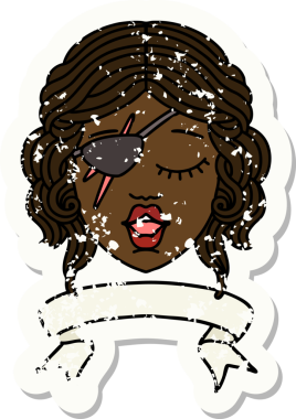 Retro Dövme Tarzı İnsan Rogue karakteri Bir insan tarafından çizilmiş pankartıyla