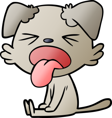 Bir insan tarafından çizilmiş çizgi film köpeği.