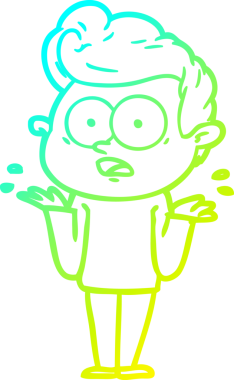 Bir insan tarafından çizilmiş soğuk çizgi çizgi film karakteri.