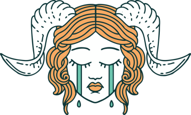 Retro Dövme Biçimi Bir insan tarafından çizilmiş ağlama kiremit yüzüName