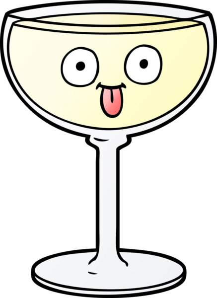 Bir insan tarafından çizilmiş bir şarap kadehi.