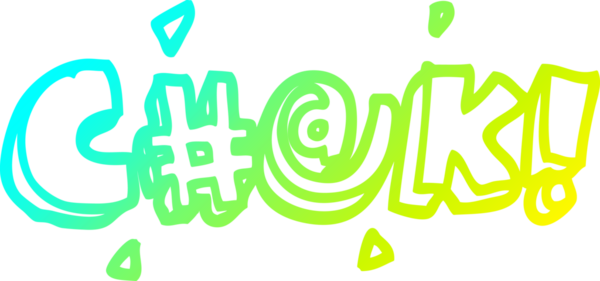 Bir insan tarafından çizilmiş bir çizgi filmin soğuk gradyan çizimi.