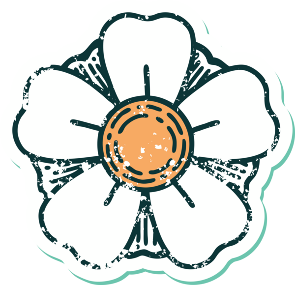 Bir insan tarafından çizilmiş bir çiçeğin sembolik dövmesi.