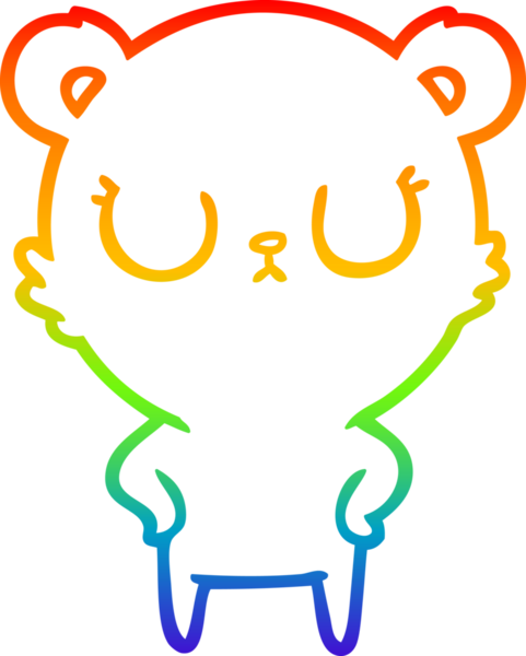 Bir insan tarafından çizilmiş barışçıl bir ayının gökkuşağı gradyanı çizimi