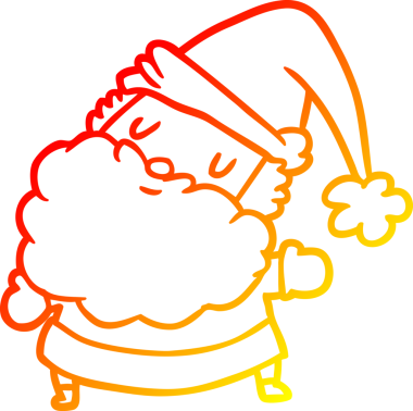 Bir insan tarafından çizilmiş bir Noel Baba 'nın sıcak çizgi çizimi