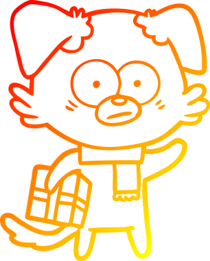 Sinirli bir köpek çizgi filminde insan tarafından çizilmiş sıcak bir çizgi.