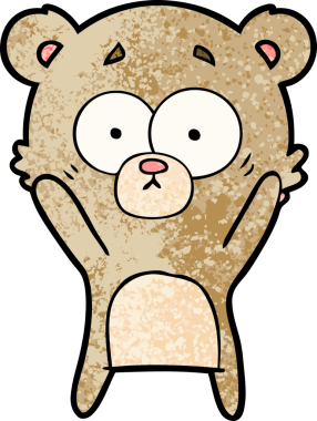 Bir insan tarafından çizilmiş endişeli ayı karikatürü.