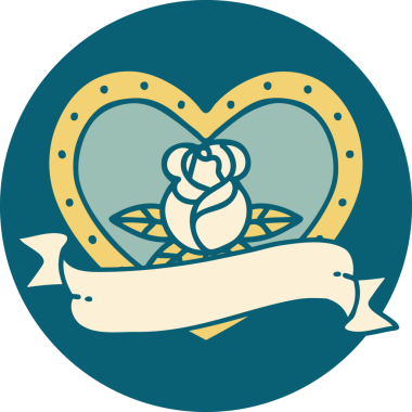 Bir insan tarafından çizilmiş bir kalbin ikonik dövme görüntüsü.