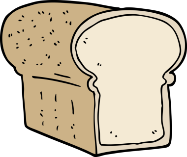 Bir insan tarafından çizilmiş bir somun ekmek.