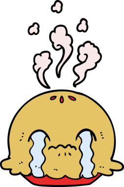 Bir insan tarafından çizilmiş ağlayan bir çizgi film.