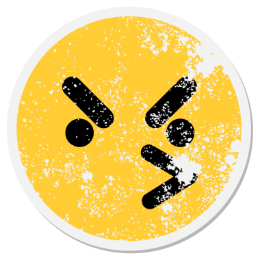 Bir insan tarafından çizilmiş rahatsız kuş surat çemberi.