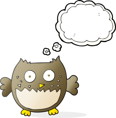 Bir insan tarafından çizilmiş serbest çizim baloncuk baykuş.