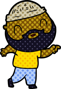 Bir insan tarafından çizilmiş sakallı bir adam.