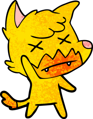 Ölü tilki çizgi film karakteri bir insan tarafından çizilmiş.