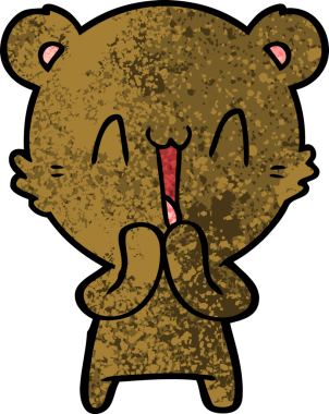 Bir insan tarafından çizilmiş mutlu ayı karikatürü