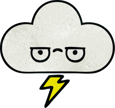 Bir insan tarafından çizilmiş fırtına bulutunun retro grunge deseni.