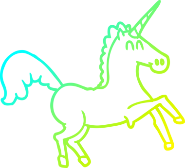 Bir insan tarafından çizilen tek boynuzlu atın soğuk gradyan çizimi